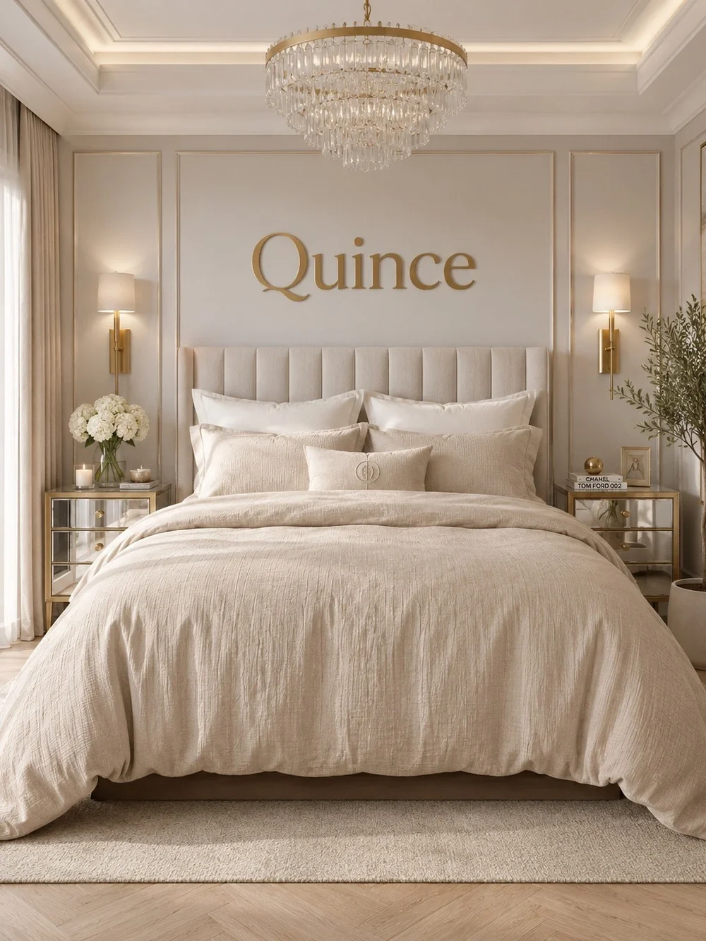 Quince King/Cali king organic guaze  cotton duvet color dune